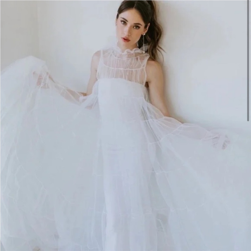 UNTAMED PETALS | Bridal pearl tulle gown | Untamed Petals pearl tulle gown